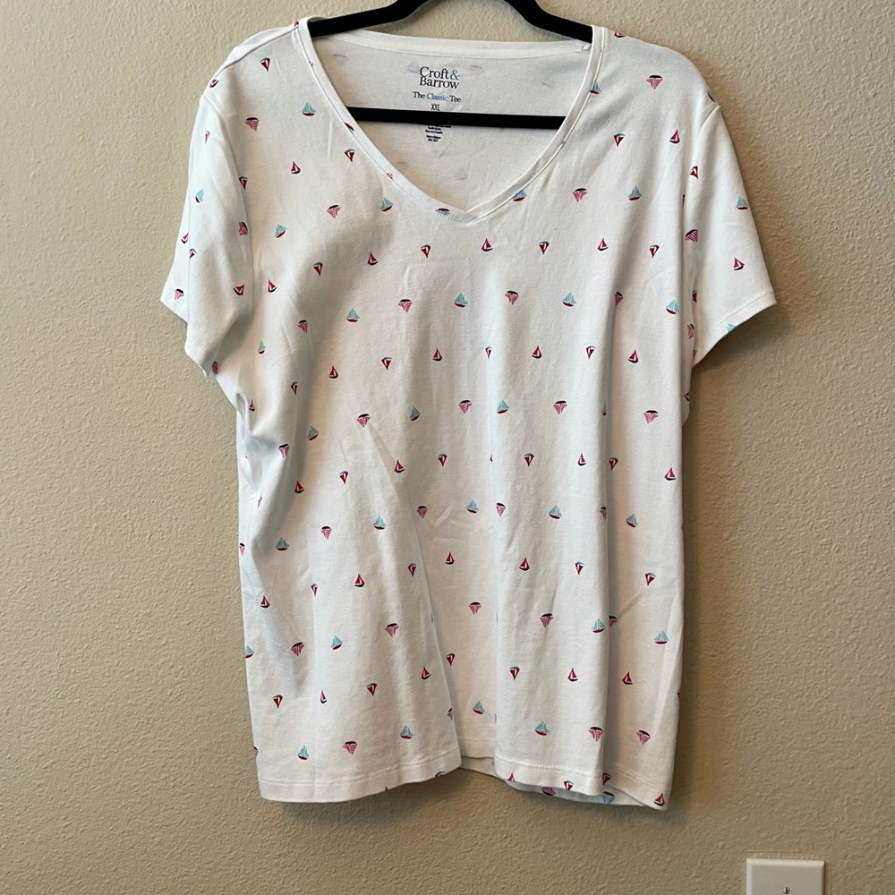 Classic Tee Cotton Croft and Borrow sailboat